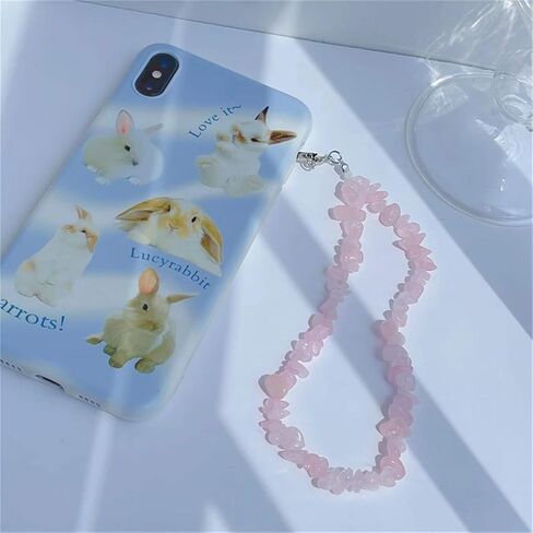 Natural Crystal Gemstone Phone Charm Cell Phone Lanyard Wrist Strap Phone Accessories for Women Girls in Saudi Arabia