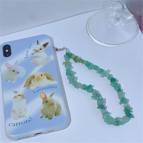 Natural Crystal Gemstone Phone Charm Cell Phone Lanyard Wrist Strap Phone Accessories for Women Girls in Saudi Arabia