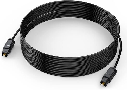 Digital Optical Audio Cable 6ft - for TV PS4 PS3 to Soundbar Receiver etc. | Fiber Optic SPDIF Toslink Super-Thin Cord in Kuwait