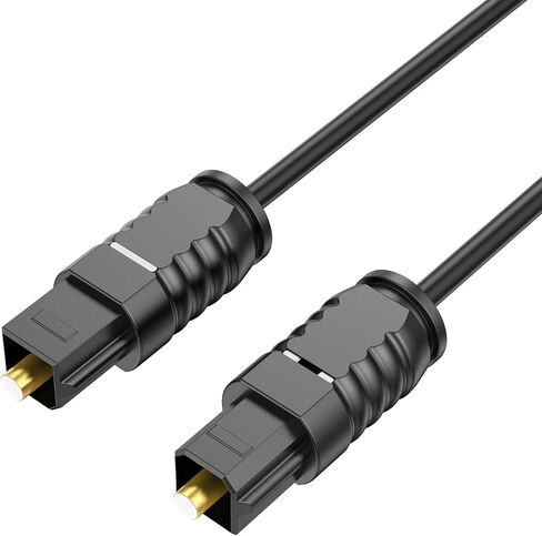 Digital Optical Audio Cable 6ft - for TV PS4 PS3 to Soundbar Receiver etc. | Fiber Optic SPDIF Toslink Super-Thin Cord in Kuwait