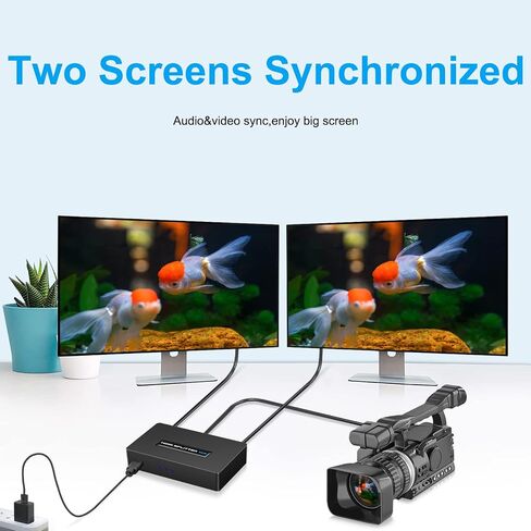 1x2 HDMI Splitter، 1 in 2 Out HDMI Splitter Audio Video Distribution Box يدعم 3D و4K x 2K متوافق مع HDTV، STB، DVD، PS3، جهاز العرض إلخ in Kuwait