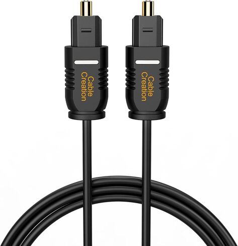 CableCreation كابل الصوت الرقمي البصري 15FT 2-Pack، سلك S/PDIF بصري رفيع مطلي بالذهب من الألياف الضوئية للمسرح المنزلي، شريط الصوت، التلفزيون، PS4، Xbox، مشغل DVD/CD، وحدة تحكم الألعاب والمزيد، أسود in Kuwait
