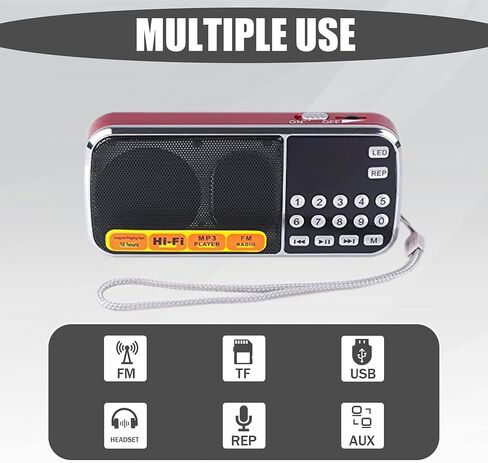 Radios Portable AM with MP3 Speaker, Portable Radio Support TF Card/USB,Rechargeable Battery Powered FM Radio,Mini Radio with Best Reception (Blue) in Saudi Arabia