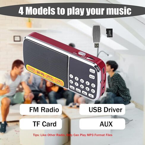 Radios Portable AM with MP3 Speaker, Portable Radio Support TF Card/USB,Rechargeable Battery Powered FM Radio,Mini Radio with Best Reception (Blue) in Saudi Arabia