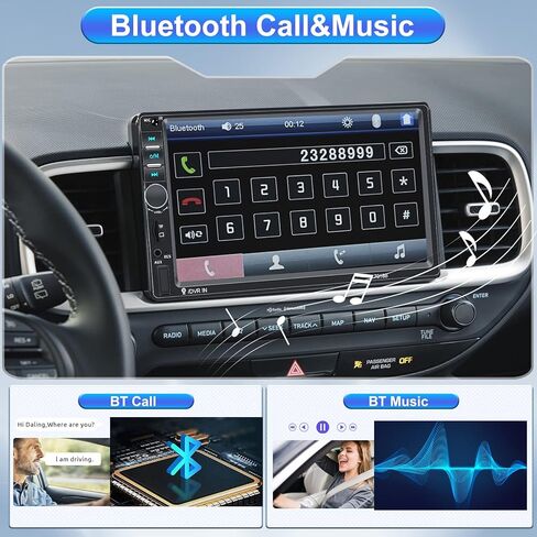 Double Din Touch Screen Car Stereo with Backup Camera, Rimoody 7 Inch Car Radio with Bluetooth FM Radio Mirror Link Car DVR/USB/SD in-Dash Head Unit + Remote Control in Kuwait