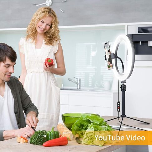 10.2 بوصة ضوء مكتب LED، ضوء حلقة سطح المكتب خافت مع حامل ثلاثي وحامل الهاتف سيلفي هالو ضوء للتيار المباشر / المكياج / يوتيوب، متوافق مع آيفون وأندرويد.. in Kuwait