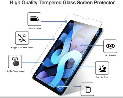 واقي شاشة OXMAN مكون من قطعتين لجهاز iPad الجيل العاشر مقاس 10.9 بوصة شاشة 2022 من الزجاج المقسى [متوافق مع معرف الوجه وقلم Apple Pencil] حافظة فائقة الحساسية [عبوة من قطعتين] in Kuwait