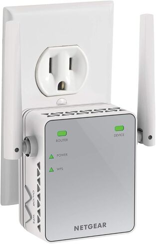 موسع نطاق واي فاي NETGEAR EX2700 - تغطية تصل إلى 800 قدم مربع و10 أجهزة مع معزز ومكرر الإشارة اللاسلكية N300 (سرعة تصل إلى 300 ميجابت في الثانية)، وتصميم مدمج لقابس الحائط in Kuwait