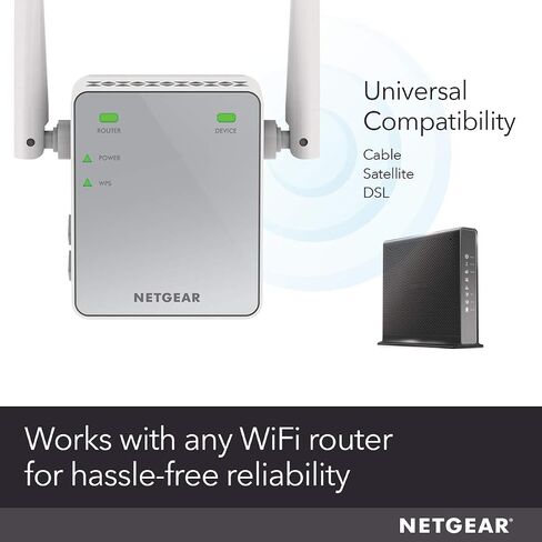 موسع نطاق واي فاي NETGEAR EX2700 - تغطية تصل إلى 800 قدم مربع و10 أجهزة مع معزز ومكرر الإشارة اللاسلكية N300 (سرعة تصل إلى 300 ميجابت في الثانية)، وتصميم مدمج لقابس الحائط in Kuwait