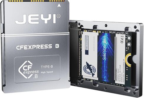 محول JEYI CFexpress من النوع B إلى NVMe مع علبة ألومنيوم كاملة، متوافق مع D500، D850، D6، Z6، Z7، Z6H، Z7H، Z8، Z9، 1DX MARK3، EOS R5، EOS R5C، EOS R3، S1، S1R، GH6، XH2S، XH2 in Kuwait