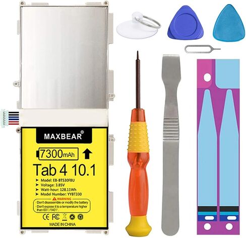 MAXBEAR 7300mAh 3.85V EB-BT530FBU Replacement Battery for Samsung Galaxy Tab 4 10.1" SM-T530 T530NU T531 T535 T537 T537A T537R4 T537V T532 T533 T536 Series Tablet EB-BT530FBC with Repair Tool Kit in Saudi Arabia