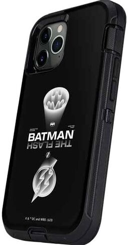 غلاف هاتف من Skinit متوافق مع حافظة OtterBox Defender لهاتف iPhone 12 Pro Max - مرخص رسميًا من Warner Bros The Flash Movie: Batman Flash Future & Past Design in Saudi Arabia