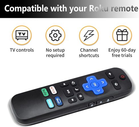 Replacement TV Remote Control for Roku TV, for TCL/Hisense/Sharp/Philibs/Onn/Element/Insignia Roku TV (NOT for Roku Stick or Box)(2 Pack) in Kuwait