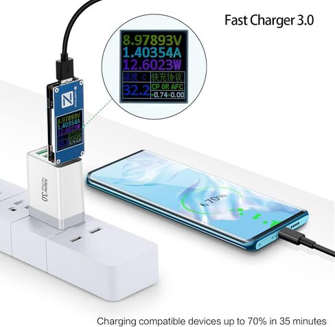iSeekerKit Fast 3.0 Wall Charger, 3-Pack 4 Ports USB Wall Charger Adapter Fast USB Charging Block USB Charger Block Compatible for Wireless Charger, Samsung Galaxy S23 S22, iPhone 15 14 13 12, iPad in Kuwait