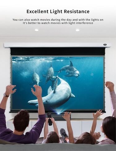 VIVIDSTORM-Projection Screen,PRO Slimline Motorized Office Presentation,Remote Controlled Drop Down Screen,Color Display Feature,Compatible with 4K Ultra Short Throw Laser Projector,VBMSLUST120H in Saudi Arabia