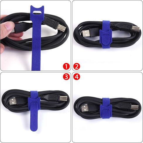 Wisdompro 4 Roll Total Length 26.4 ft Reusable Hook and Loop Cable Ties in Kuwait