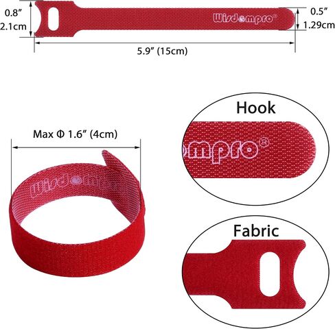 Wisdompro 4 Roll Total Length 26.4 ft Reusable Hook and Loop Cable Ties in Kuwait