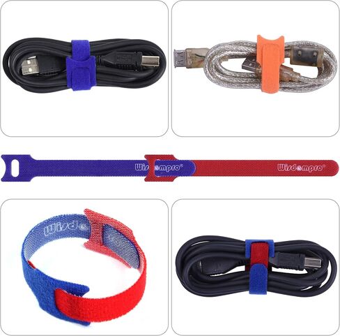 Wisdompro 4 Roll Total Length 26.4 ft Reusable Hook and Loop Cable Ties in Kuwait