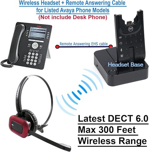 سماعة رأس لاسلكية INNOTALK مع سلك للرد عن بعد متوافقة مع Avaya 1408، 1416، 9504، 9508 in Kuwait