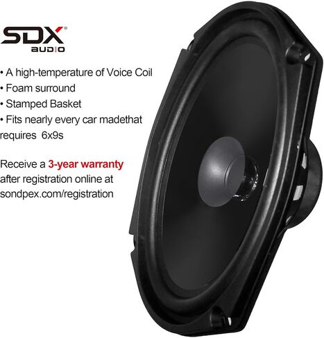 مكبر صوت SONDPEX SDX Audio 6x9 ثنائي المخروط 100 وات - استبدال المعدات الأصلية، نظام مكبرات صوت استريو السيارة، مكبرات صوت محورية، مكبرات صوت المكونات، مكبرات صوت السيارة in Kuwait