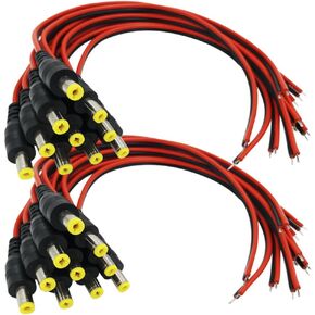 كبلات رجالي من Igreeman 20 عبوة DC Power Pigtail (مطورة 18AWG) مع وصلة 2.1 ملم مقود جاك مقود لكاميرا مراقبة أمن المنزل وإضاءة شريط الحفلات in Kuwait