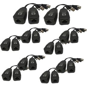 5 أزواج من موصلات طاقة الفيديو السلبية من Henxlco إلى Cat5e/Cat6 RJ45 Coax BNC زوج ملتوي من جهاز إرسال الشبكة AHD/HDCVI/HDTVI لنظام مراقبة كاميرا CCTV DVR in Kuwait