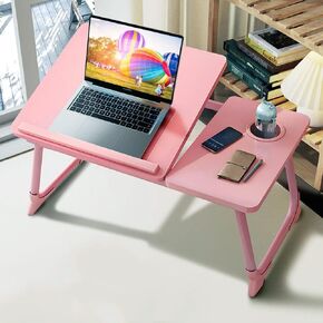 Laptop Desk for Bed,Asltoy Laptop Bed Tray Table,Foldable Lap Desk Stand Notebook Desk Adjustable Laptop Table for Bed Portable Notebook Bed Tray Lap Tablet with Cup Holder (BK with USB)