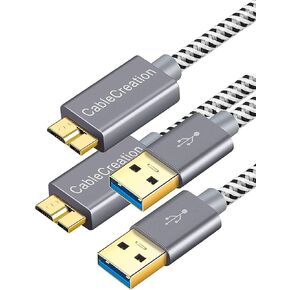 CableCreation Short USB Hard Drive Cable 1FT, USB 3.0 A to Micro B Cable 5Gbps Data, USB 3.0 External Hard Drive Cable Works for WD Toshiba Seagate Hard Drive Galaxy S5 and More 0.3m Black