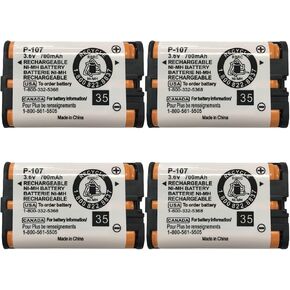 بطارية هاتف لاسلكية BAOBIAN 3.6 فولت 700 مللي أمبير في الساعة HHR-P107 قابلة لإعادة الشحن متوافقة مع هاتف باناسونيك HHR-P107 HHRP107 HHR-P107A HHRP107A هاتف لاسلكي (عبوة من 2) in Kuwait