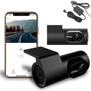 Imou Mini Body Dash Camera T200 Free Parking Cable kit Interconnection Loop Recording 124-Degrees FOV TF Card Multilingual System G-Sensor, 24 Hours Parking Monitor, APP, Support 128GB Max in Kuwait