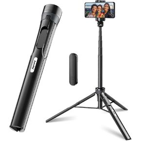 حامل ثلاثي للهاتف مقاس 60 بوصة من Aureday، حامل ثلاثي القوائم لعصا سيلفي الكل في واحد لهواتف iPhone وAndroid، حامل ثلاثي محمول لهاتف iPhone مع جهاز تحكم عن بعد لتسجيل الفيديو/السيلفي/مدونات الفيديو/البث المباشر in Kuwait