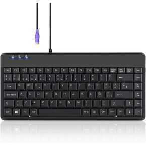 Perixx PERIBOARD-409U ES - Mini USB Teclado - Negro Brillante - QWERTY Español con Ñ tecla in Kuwait