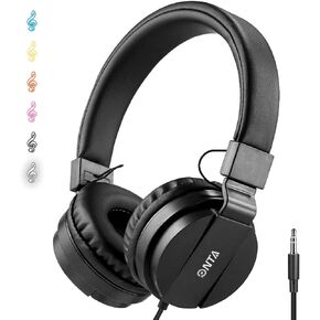 ONTA Kids Headphones for Boys Girls - Child Student Headset Wired plug Toddler Earphones School Teen on Ear for Ipad | Computer | Smart phone | Amazon Fire Tablet | Laptop | Plane Travel | Game, black