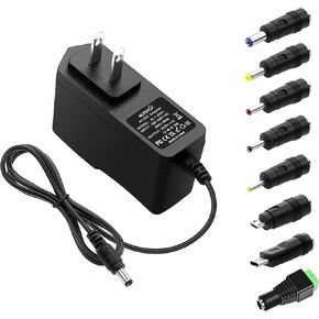 ALITOVE 5V 1A إمدادات الطاقة 5 فولت 1A 5W محول الطاقة 100-240V AC إلى DC 5V سلك الطاقة العالمي AC / DC محول مع 5.5x2.5mm 5.5x2.1mm 4.0x1.7mm 3.5x1.35mm 3.0x1.1mm 2.5x0.7mm نصائح Micro-USB من النوع C