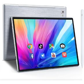 كمبيوتر محمول FHD مع شاشة تعمل باللمس، كمبيوتر لوحي 2 في 1 10.1 بوصة Android 10.0GMS، ذاكرة وصول عشوائي 4 جيجابايت، ذاكرة تخزين داخلية 64 جيجابايت كمبيوتر لوحي مع لوحة مفاتيح، قلم، بطارية 5000 مللي أمبير، تابلت خلوي 4G مع فتحة بطاقة Sim مزدوجة in Kuwait