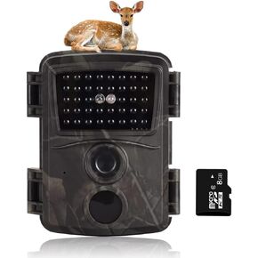 1080P 12MP Trail Camera, 0.8s Trigger Motion Latest Sensor View Hunting Camera with 38 IR LEDs and IP54 Waterproof Trail Game Camera for Scounting&Hunting Animal Detection(included 8GB memory card) in Kuwait