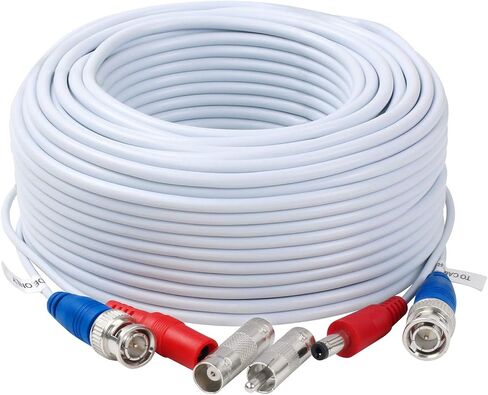 4 Pack 100 Ft BNC Video Power Cable BNC Extension Wire Video Security Camera Cord with Connectors for CCTV Camera DVR Surveillance System in Kuwait