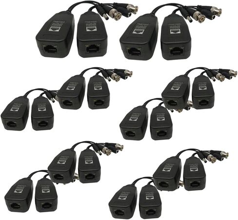 5 أزواج من موصلات طاقة الفيديو السلبية من Henxlco إلى Cat5e/Cat6 RJ45 Coax BNC زوج ملتوي من جهاز إرسال الشبكة AHD/HDCVI/HDTVI لنظام مراقبة كاميرا CCTV DVR in Saudi Arabia