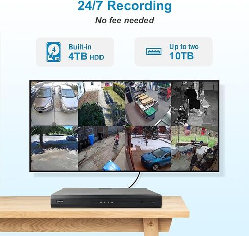 【Only Plug & Play with Anpviz U-Series Camera】 4K 16CH PoE NVR Network Video Recorder Pre-Installed 4TB HDD, 16 Channel H.265 NVR Support 8MP/6MP/5MP/4MP/3MP/1080P IP PoE Camera for 24/7 Recording in Saudi Arabia