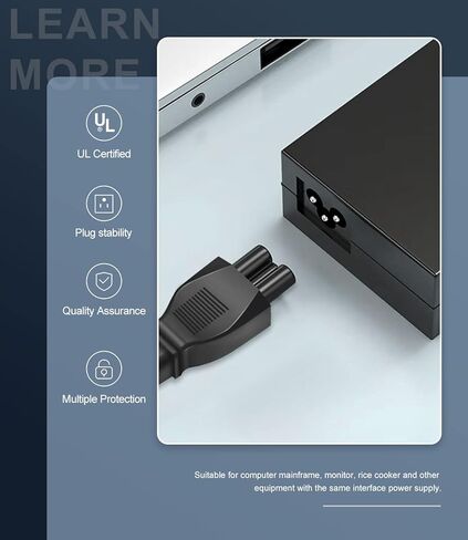 كابل سلك طاقة تيار متردد عالمي بطول 6 أقدام و3 شقوق NEMA 5-15P إلى IEC320C5 7A 125V لأجهزة الكمبيوتر المحمول LG TV والكمبيوتر المحمول والمزيد in Kuwait