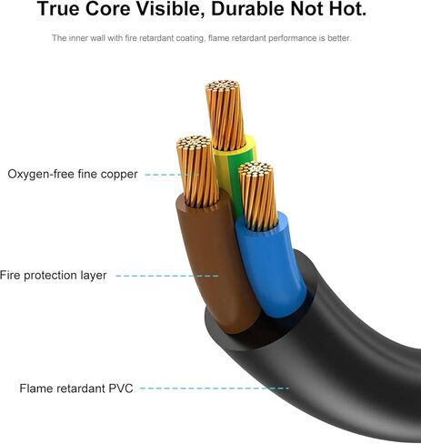 كابل سلك طاقة تيار متردد عالمي بطول 6 أقدام و3 شقوق NEMA 5-15P إلى IEC320C5 7A 125V لأجهزة الكمبيوتر المحمول LG TV والكمبيوتر المحمول والمزيد in Kuwait