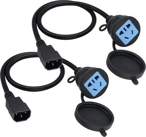 (2 pack) IEC320 C14 to 2 x C13 Y Splitter AC Power Plug Extension Cable,10A 125A Dual C13 to C14 PDU Style Computer AC Power Cord for Computer LED HDTV Monitor&Scanner (0.3m/1ft)(C14 to 2xC13) in Kuwait
