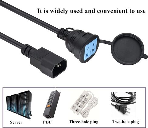 (2 pack) IEC320 C14 to 2 x C13 Y Splitter AC Power Plug Extension Cable,10A 125A Dual C13 to C14 PDU Style Computer AC Power Cord for Computer LED HDTV Monitor&Scanner (0.3m/1ft)(C14 to 2xC13) in Kuwait