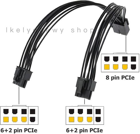 8 Pin PCIe GPU Power Cable Adapter - Female to Dual 8 Pin (6+2) Male GPU Extension Cable in Kuwait