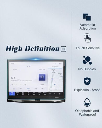 BIBIBO for 2023 Ford Expedition Screen Protector for 2022 2023 Ford Expedition (XL STX، XLT، XLT MAX، Timberline، Limited MAX) شاشة معلومات وترفيه 12 بوصة 2022 2023 Expedition واقي شاشة راديو ملون، لـ Ford Expedition 2022 2023 HD واقي شاشة، in Kuwait