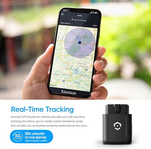Amcrest GPS Tracker للمركبات - بدون عقود - تتبع في الوقت الحقيقي، سياج جغرافي، بيانات obd لمدة عام، تثبيت سهل التوصيل والتشغيل، تنبيهات وتقارير فورية، تتبع المركبات والأحباء، التنشيط مطلوب in Kuwait