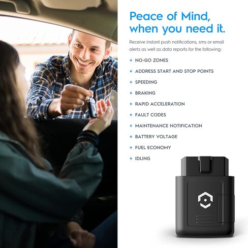 Amcrest GPS Tracker للمركبات - بدون عقود - تتبع في الوقت الحقيقي، سياج جغرافي، بيانات obd لمدة عام، تثبيت سهل التوصيل والتشغيل، تنبيهات وتقارير فورية، تتبع المركبات والأحباء، التنشيط مطلوب in Kuwait