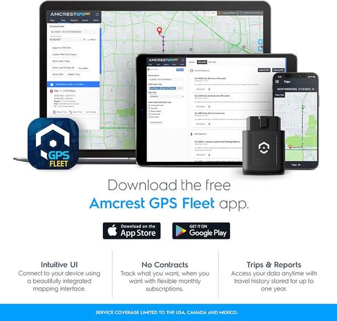 Amcrest GPS Tracker للمركبات - بدون عقود - تتبع في الوقت الحقيقي، سياج جغرافي، بيانات obd لمدة عام، تثبيت سهل التوصيل والتشغيل، تنبيهات وتقارير فورية، تتبع المركبات والأحباء، التنشيط مطلوب in Kuwait