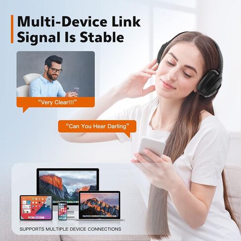 Active Noise Cancelling Headphones,Wireless Bluetooth Headphones Built-in Mic 40 Hours Playtime Wireless Noise Cancelling Headphone 3D Low Bass Tone Fast Charge in Saudi Arabia