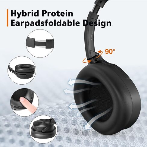Active Noise Cancelling Headphones,Wireless Bluetooth Headphones Built-in Mic 40 Hours Playtime Wireless Noise Cancelling Headphone 3D Low Bass Tone Fast Charge in Saudi Arabia